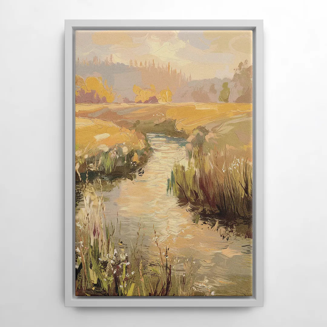Springfield Scenic River View - White Frame Canvas