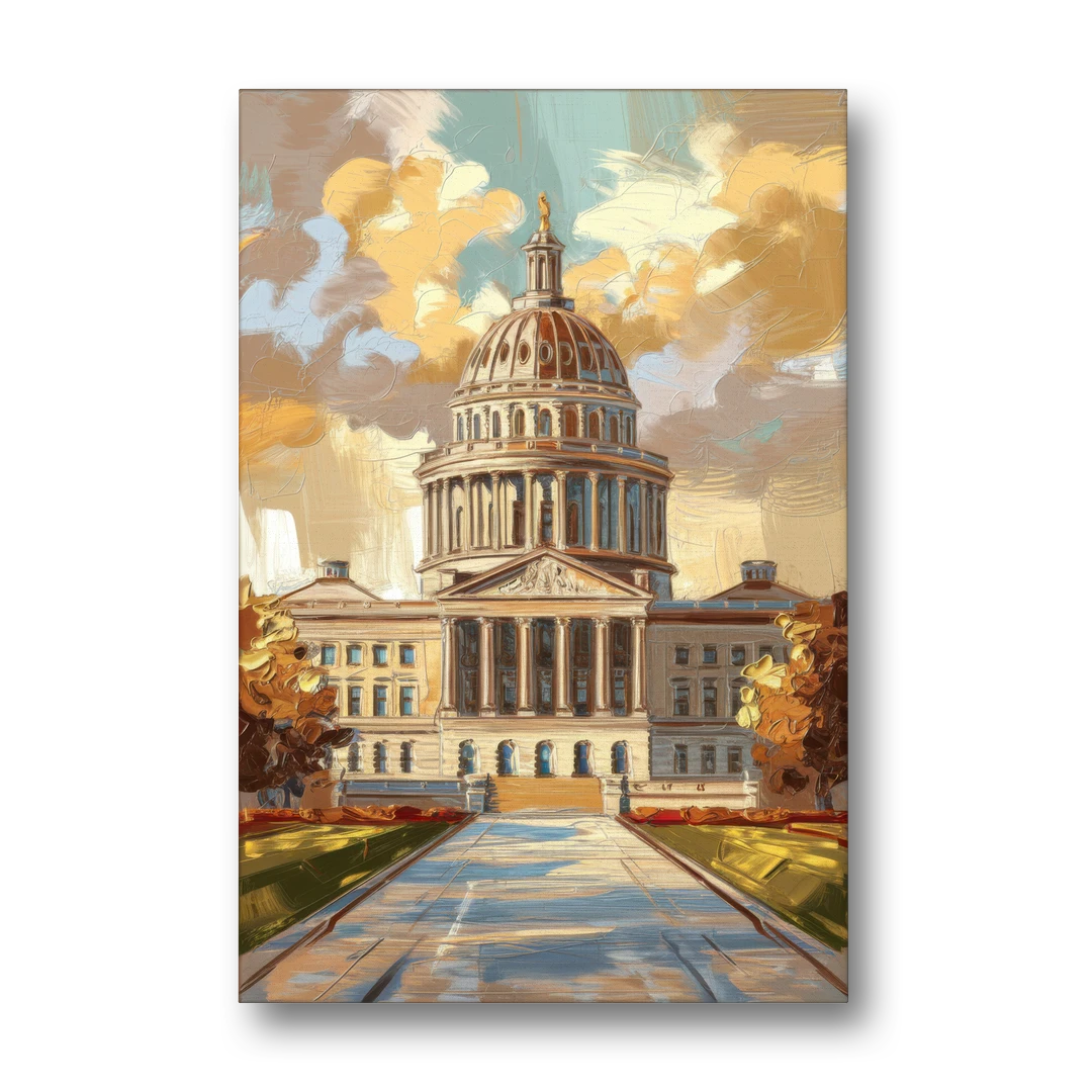 Springfield State Capitol - Canvas Wall Art - Front