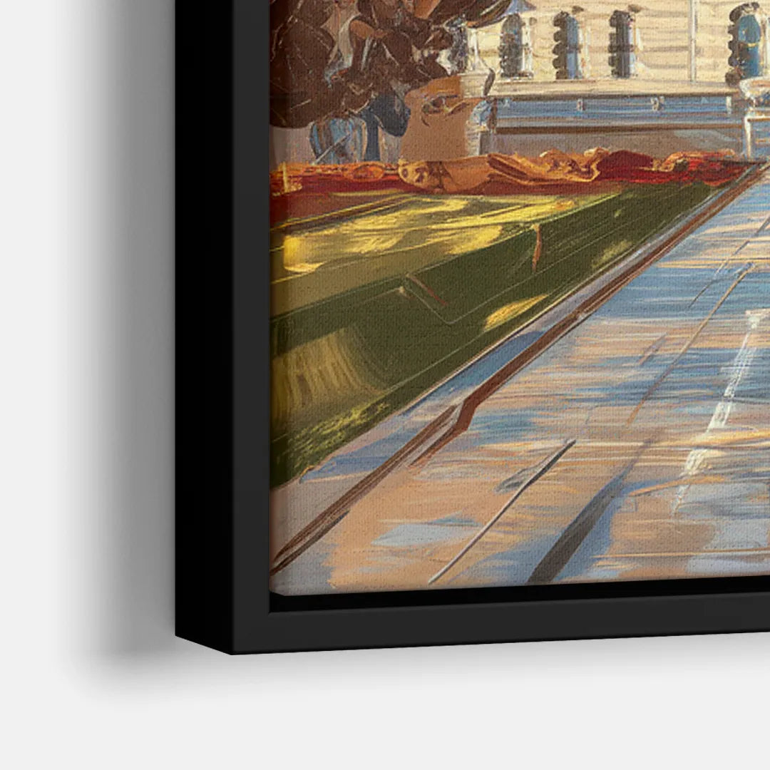 Springfield State Capitol - Close-Up Black Frame Canvas