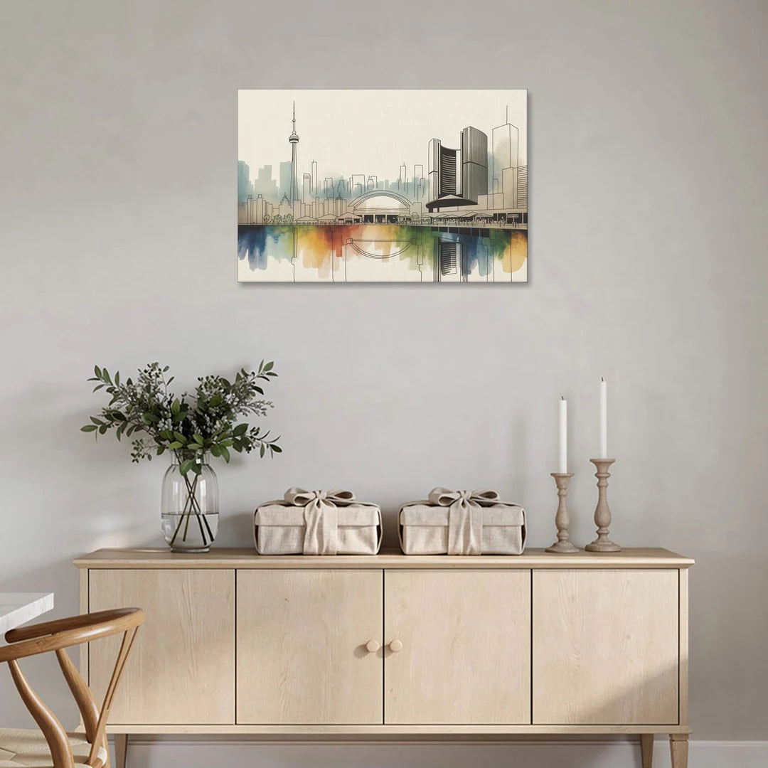 St Lawrence Skyline Market Scene - Canvas Wall Art - Coffee Table - 36x24