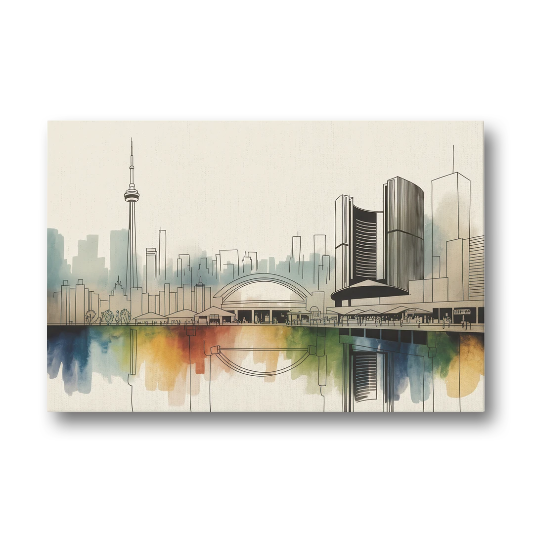 St Lawrence Skyline Market Scene - Canvas Wall Art - Front