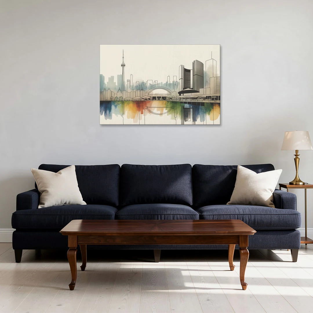 St Lawrence Skyline Market Scene - Canvas Wall Art - Sofa - 36x24