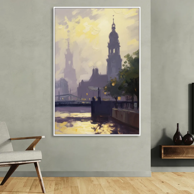 St. Michaelis Silhouette Sitting Room - White Canvas Wall Art