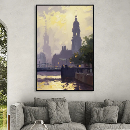 St. Michaelis Silhouette Living Room - Black Canvas Wall Art