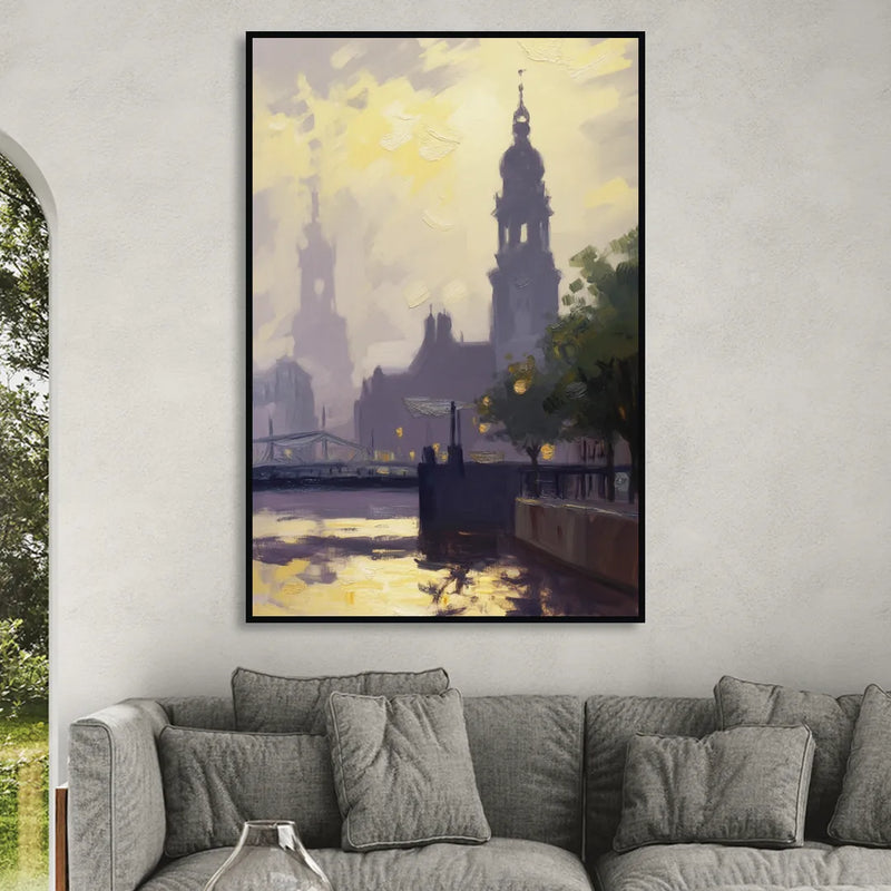 St. Michaelis Silhouette Living Room - Black Canvas Wall Art