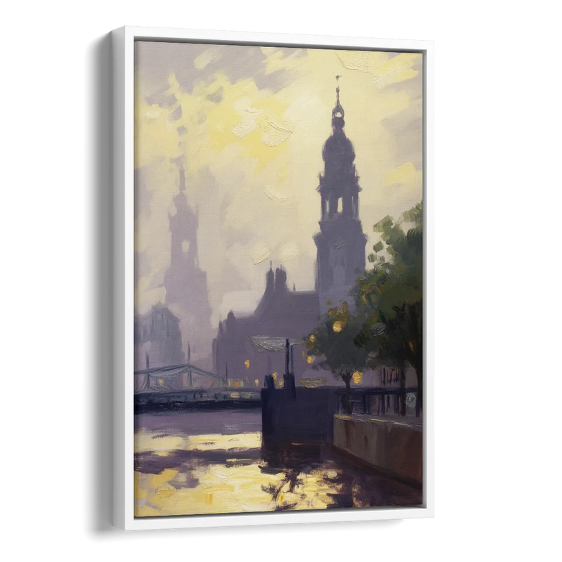 St. Michaelis Silhouette Side - White Canvas Wall Art