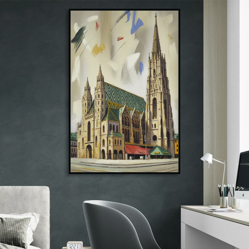 St. Stephen's Majesty Living Room - Black Canvas Wall Art