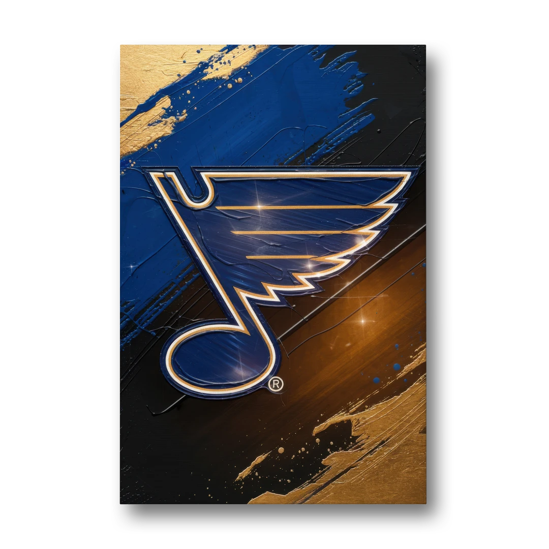 St. Louis Blues Hockey Theme - Canvas Wall Art - Front
