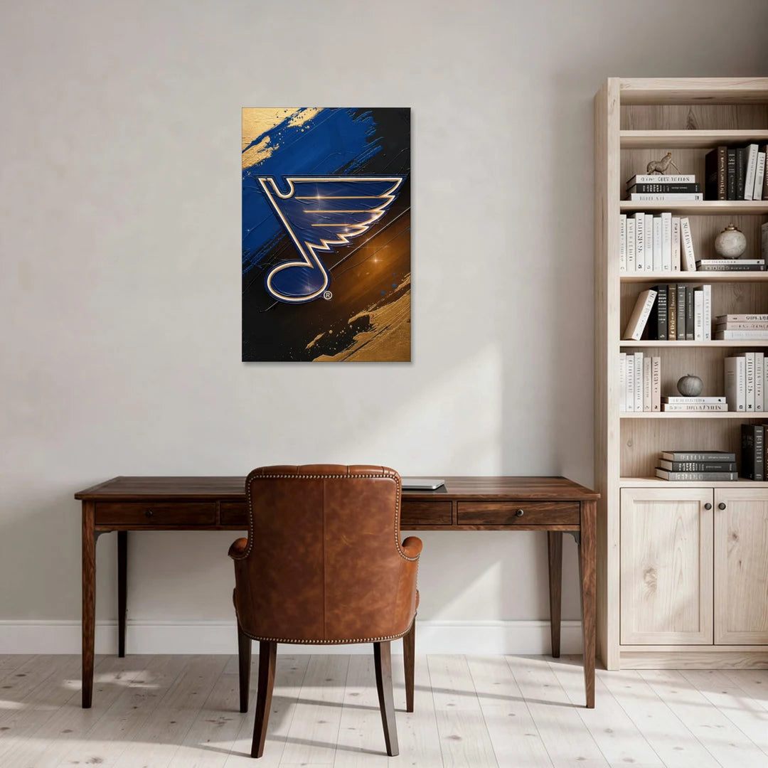 St. Louis Blues Hockey Theme - Canvas Wall Art - Office - 24x36