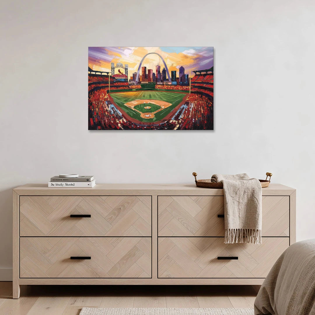 St. Louis Cardinals Busch Stadium - Canvas Wall Art - Coffee Table - 36x24