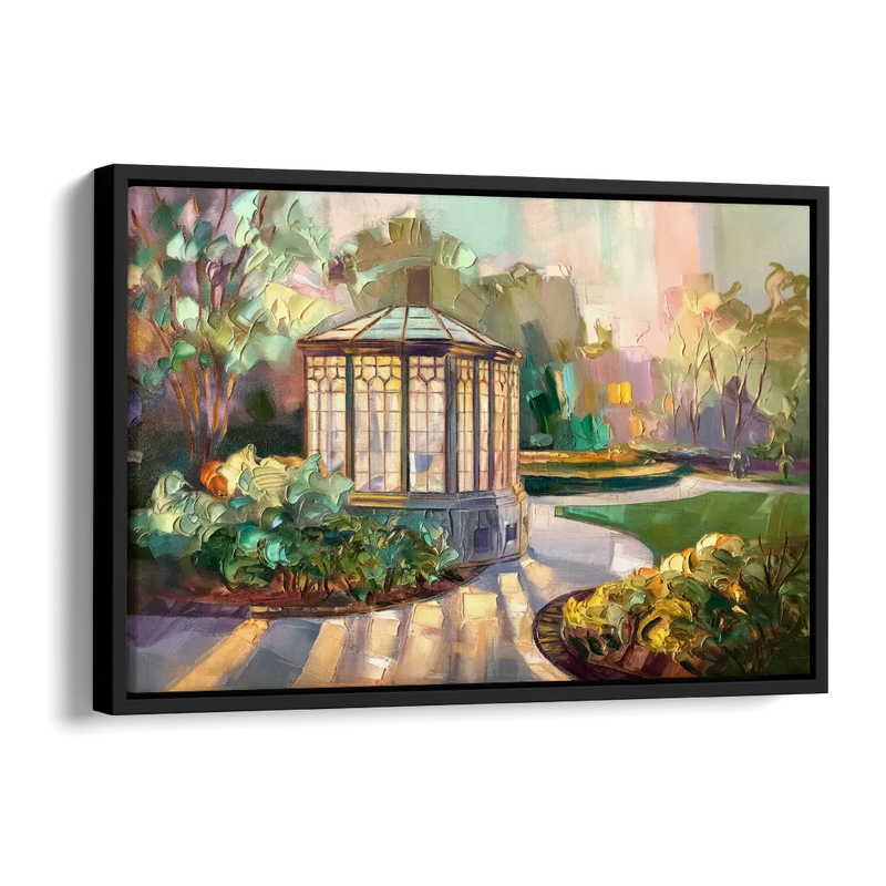 St. Louis Forest Park Landscape Side - Black Canvas Wall Art