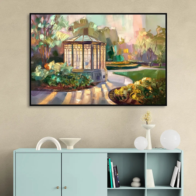 St. Louis Forest Park Landscape Sitting Room - Black Canvas Wall Art