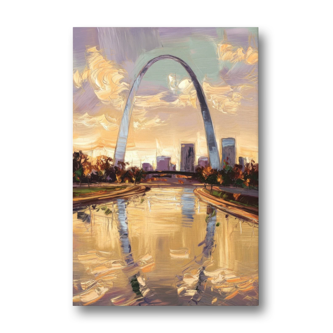 St. Louis Gateway Arch Reflection - Canvas Wall Art - Front