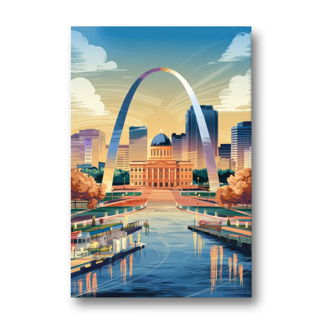 St. Louis Historic Landmarks - Canvas Wall Art - Front