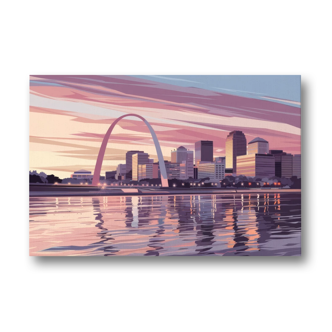 St. Louis Riverfront Panorama - Canvas Wall Art - Front