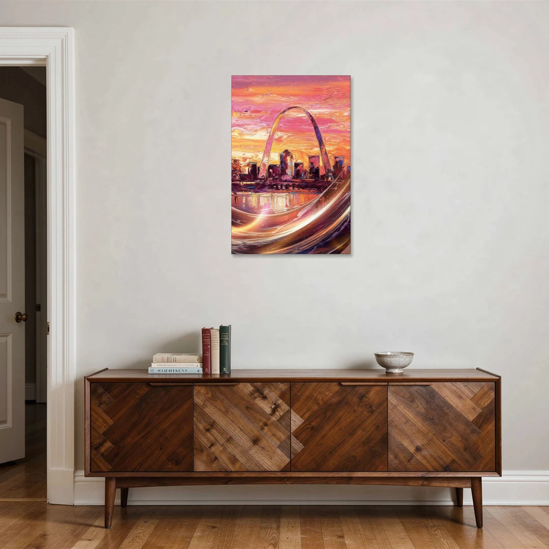 St. Louis Skyline at Sunset - Canvas Wall Art - Coffee Table - 24x36