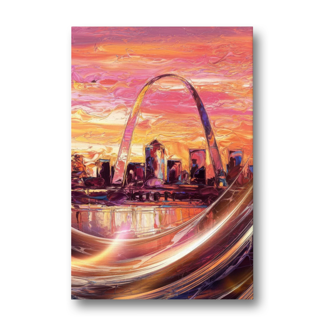 St. Louis Skyline at Sunset - Canvas Wall Art - Front