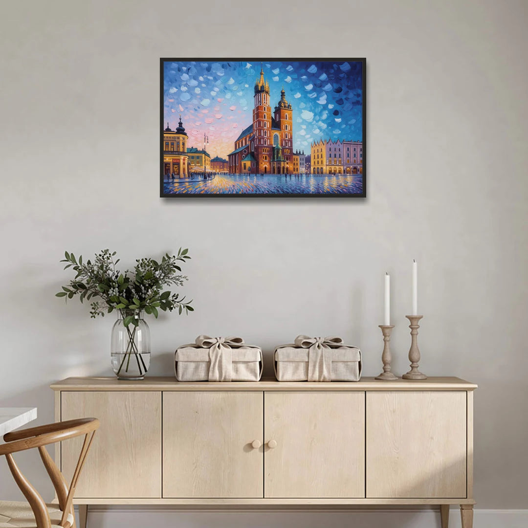 St. Mary's Basilica - Black Framed Canvas Wall Art - Coffee Table - 36x24