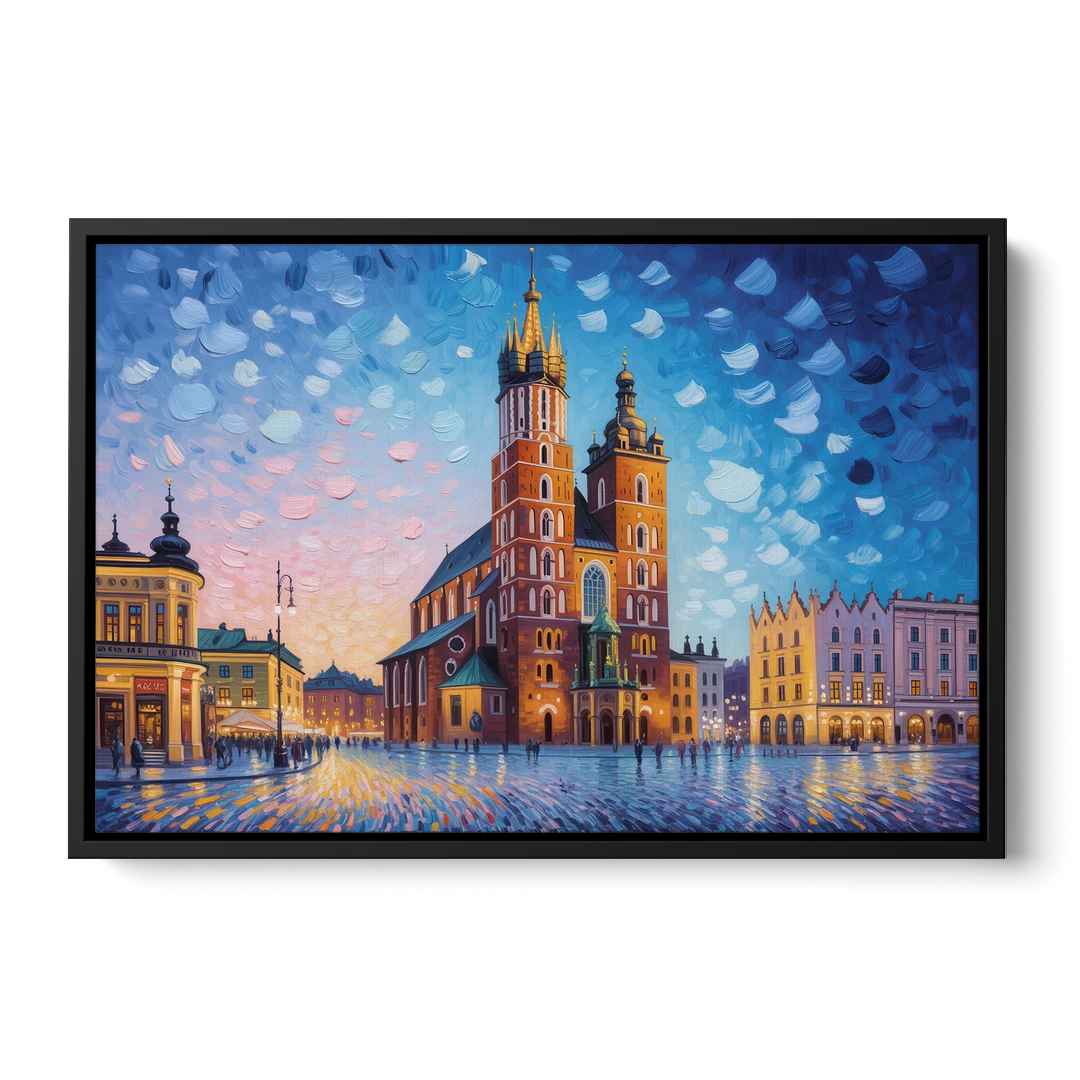 St. Mary's Basilica - Black Framed Canvas Wall Art - Front