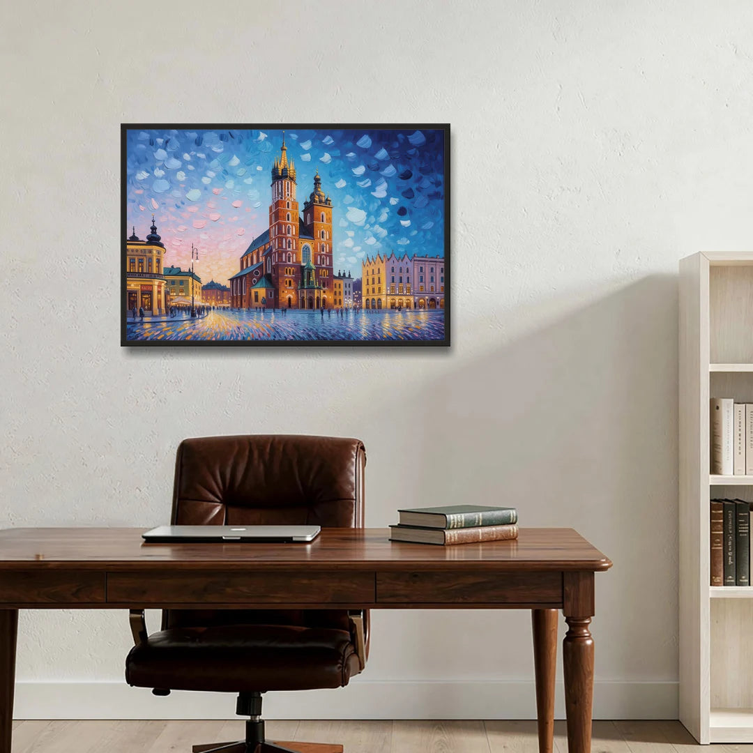 St. Mary's Basilica - Black Framed Canvas Wall Art - Office - 36x24