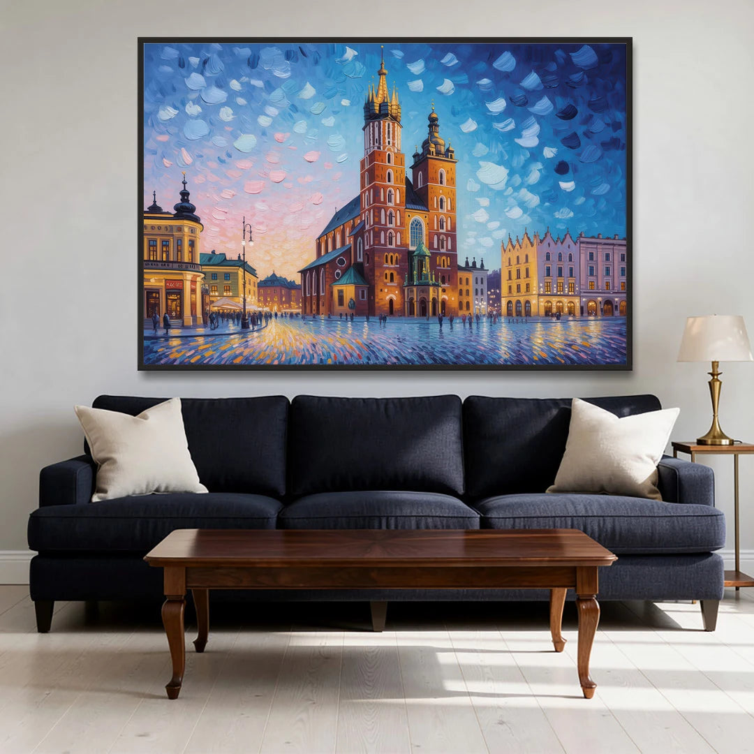St. Mary's Basilica - Black Framed Canvas Wall Art - Sofa - 60x40