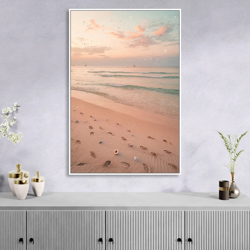 St. Petersburg Beachfront Serenity Living Room - White Canvas Wall Art