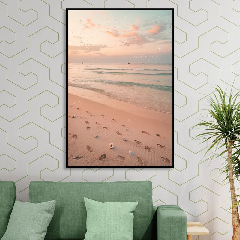 St. Petersburg Beachfront Serenity Sitting Room - Black Canvas Wall Art