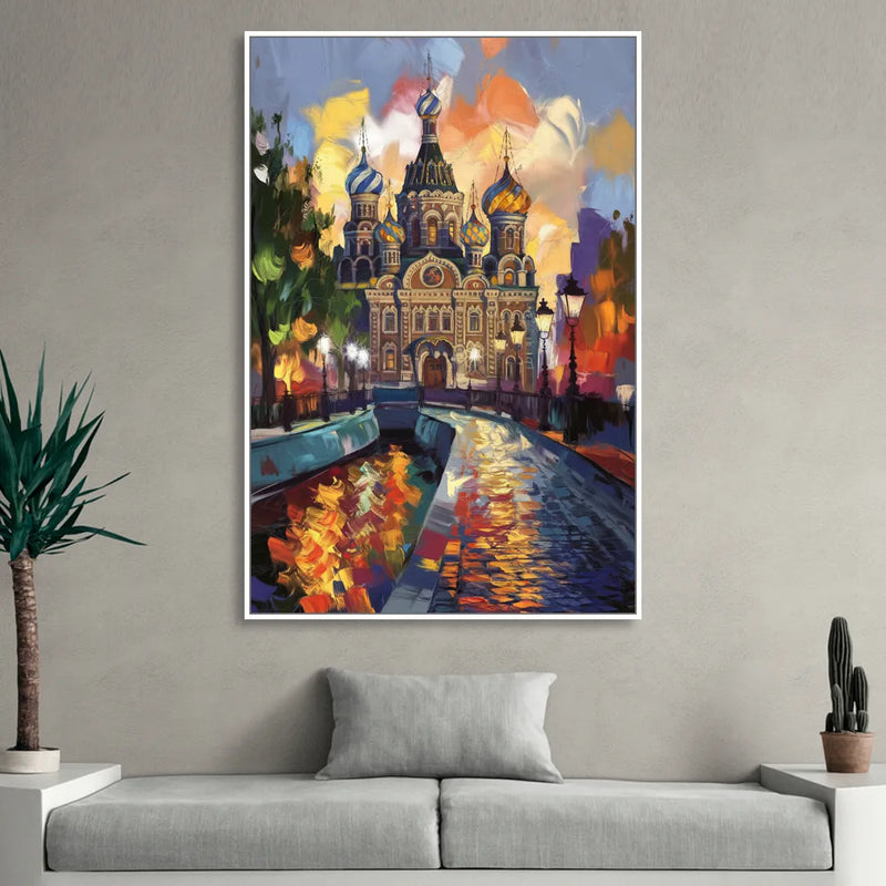 St. Petersburg Historic District Living Room - White Canvas Wall Art