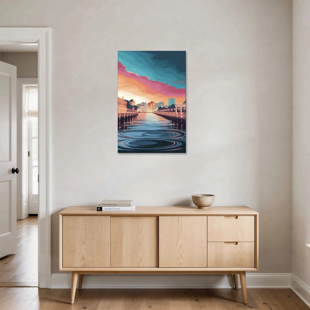 St. Petersburg Skyline Reflection - Canvas Wall Art - Coffee Table - 24x36