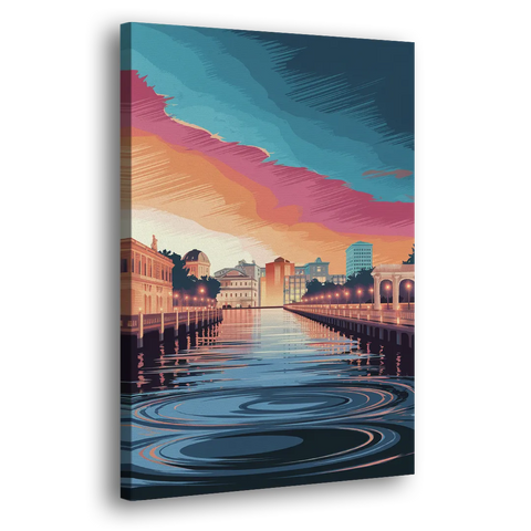 St. Petersburg Skyline Reflection - Canvas Wall Art