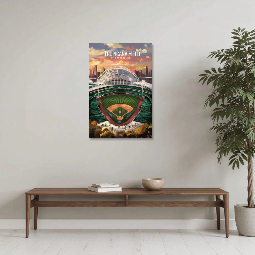 St. Petersburg Tropicana Field Scene - Canvas Wall Art - Coffee Table - 24x36
