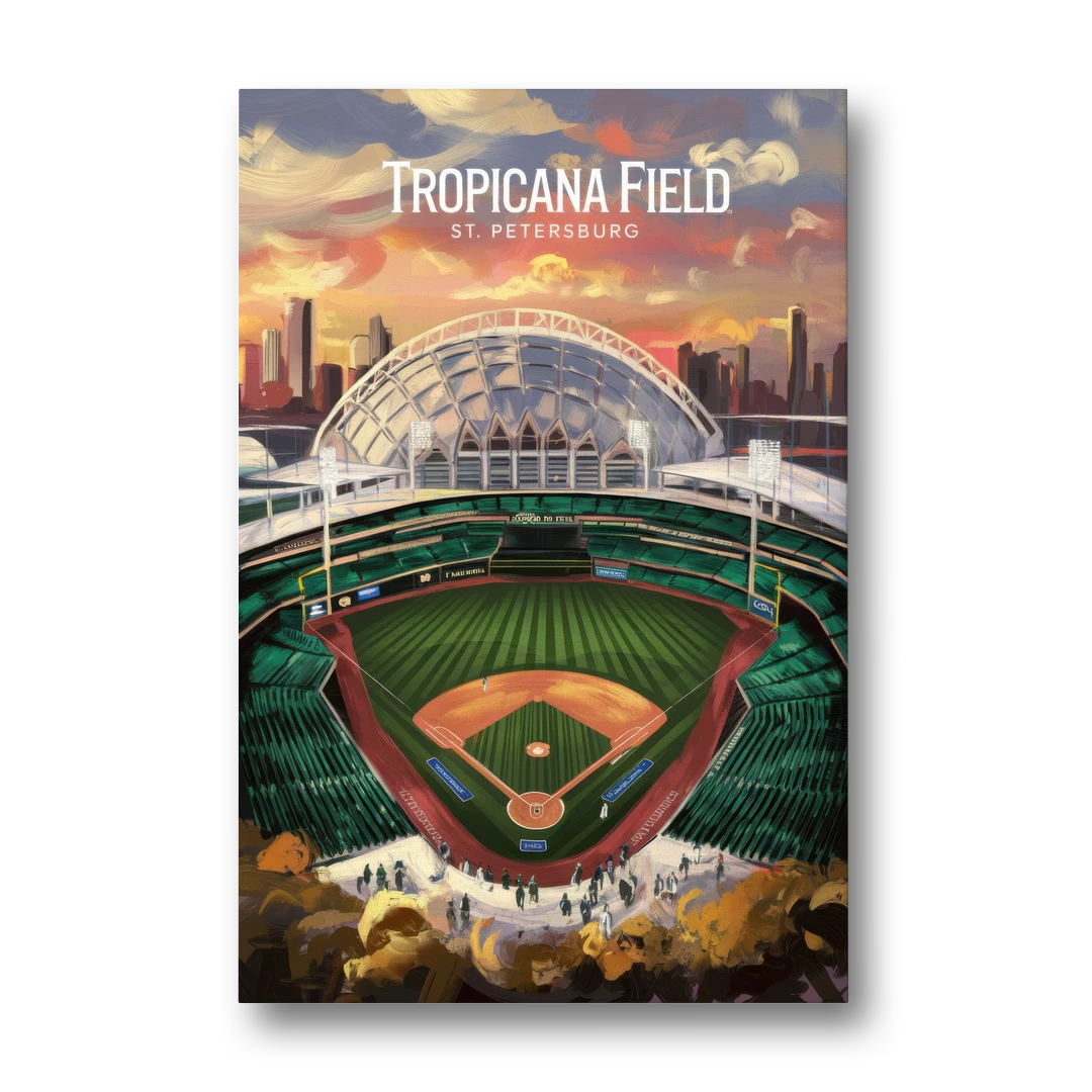 St. Petersburg Tropicana Field Scene - Canvas Wall Art - Front