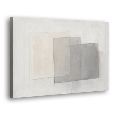 Neutral Abstract Stacked Tissue Panels - Canvas Wall Art