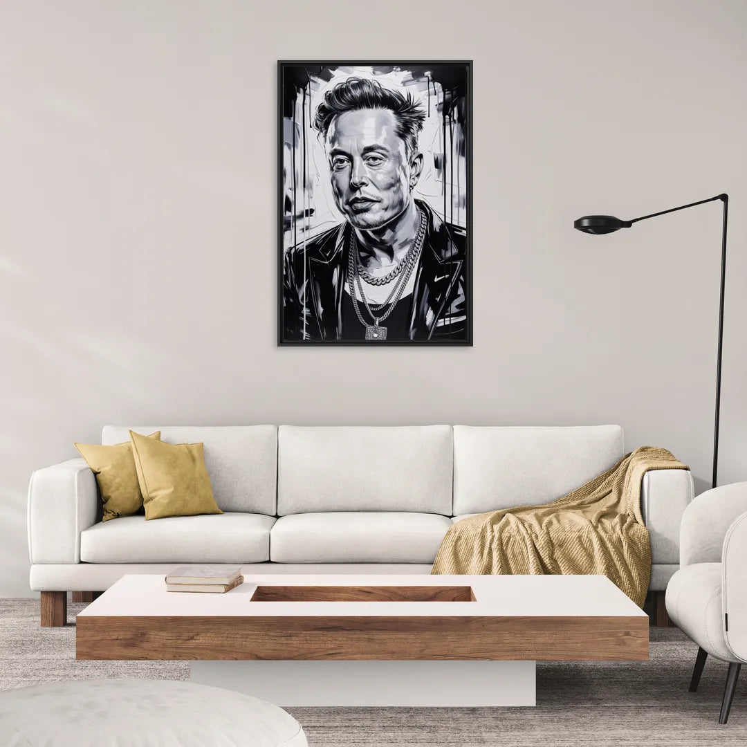 Star Light 2.0 - Living Room Black Frame Canvas