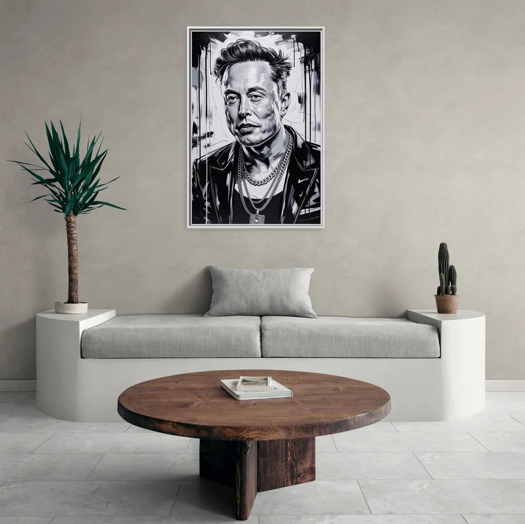 Star Light 2.0 - Living Room White Frame Canvas