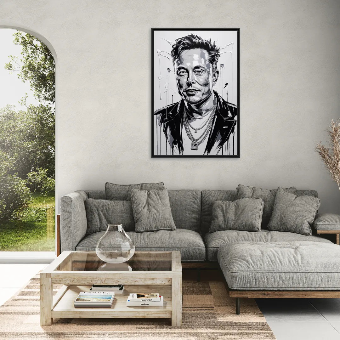 Star Light - Living Room Black Frame Canvas