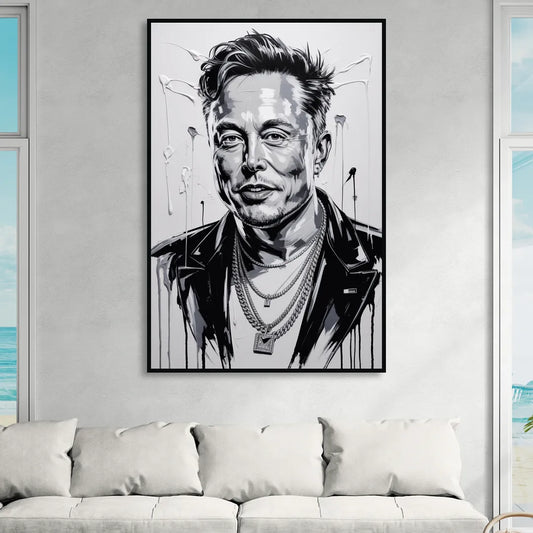 Star Light Living Room - Black Canvas Wall Art