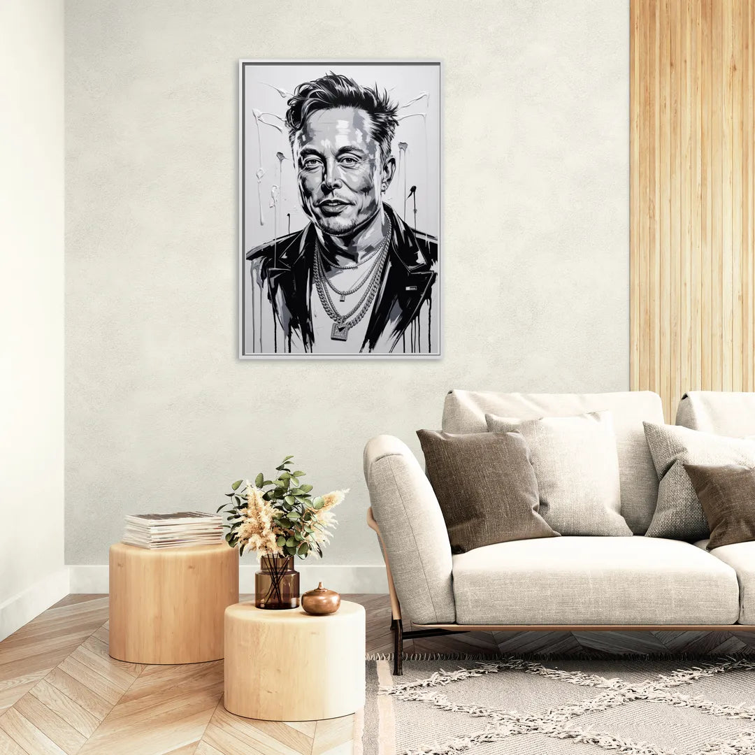 Star Light - Living Room White Frame Canvas