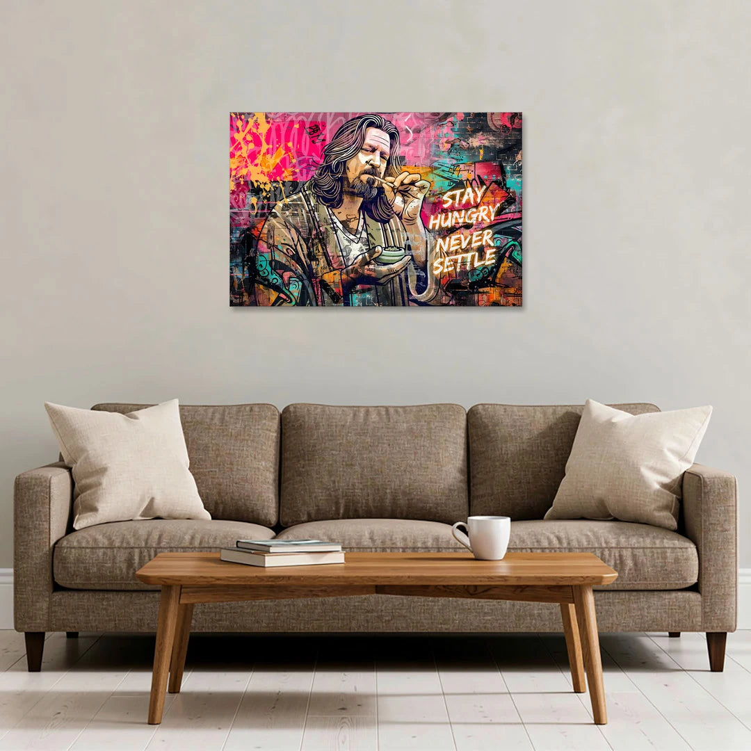 Stay Hungry Never Settle - Canvas Wall Art - Sofa - 36x24