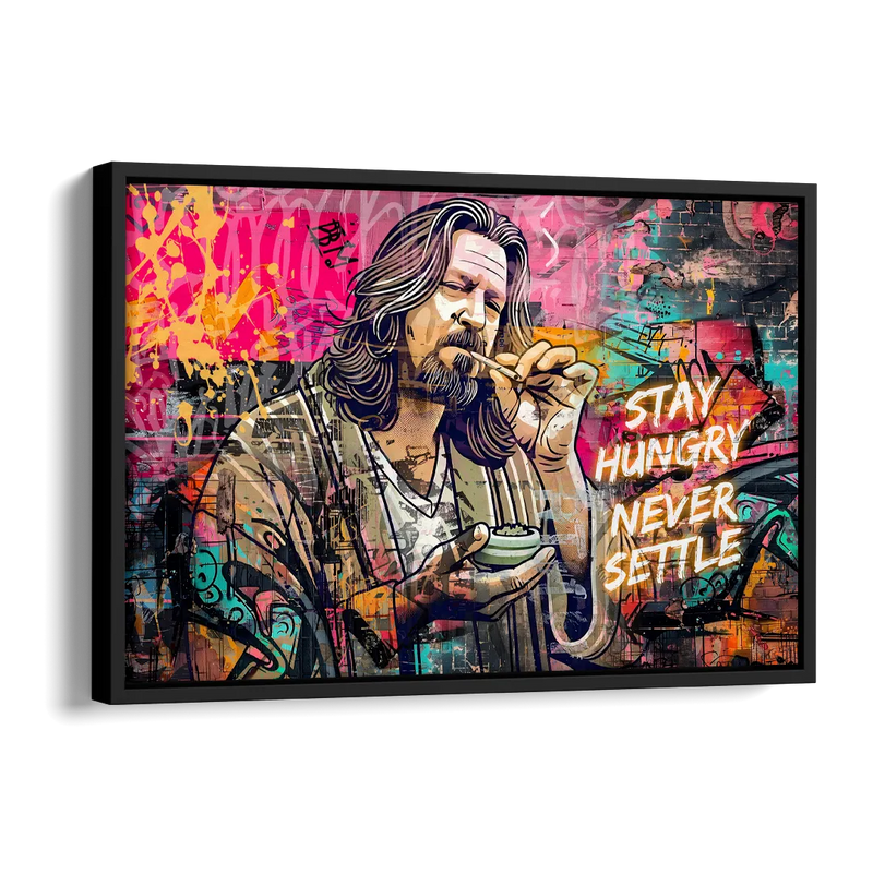 Stay Hungry Never Settle Side - Black Canvas Wall Art