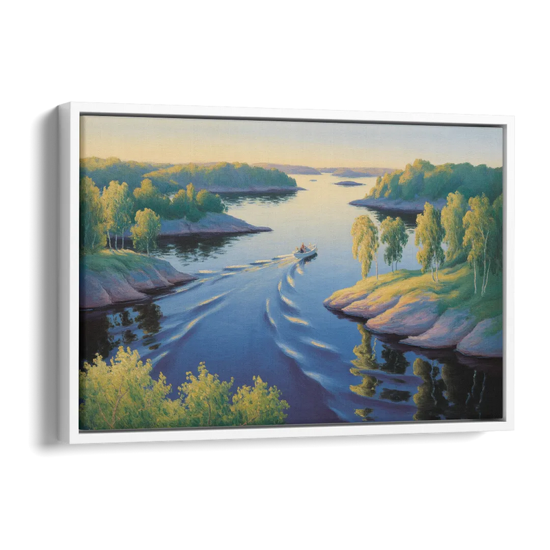 Stockholm Archipelago Side - White Canvas Wall Art