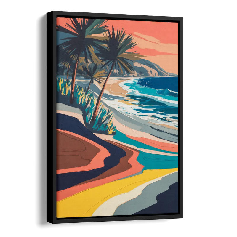 Stone Island Palm Coast Side - Black Canvas Wall Art