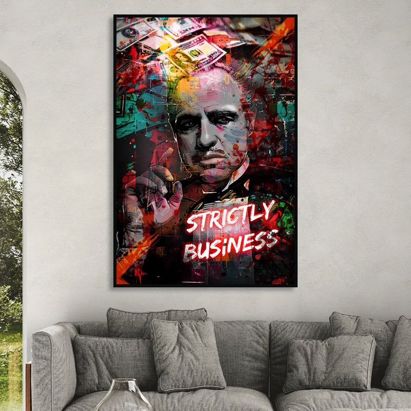 Strictly Business Sitting Room - Black Canvas Wall Art