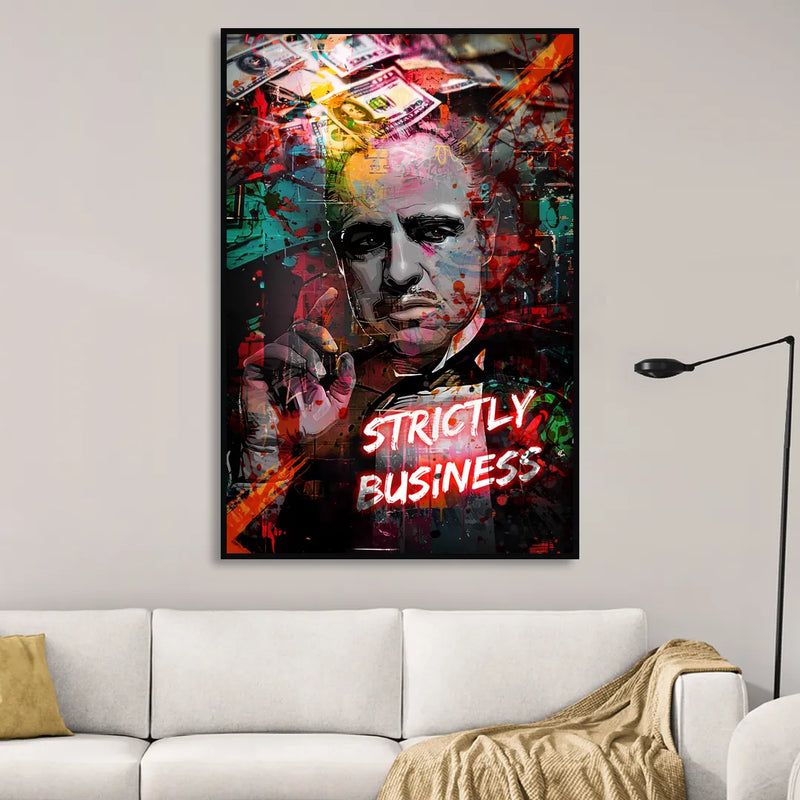 Strictly Business Living Room - Black Canvas Wall Art