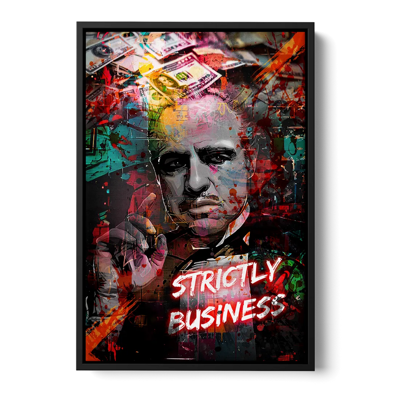 Strictly Business Front - Black Canvas Wall Art