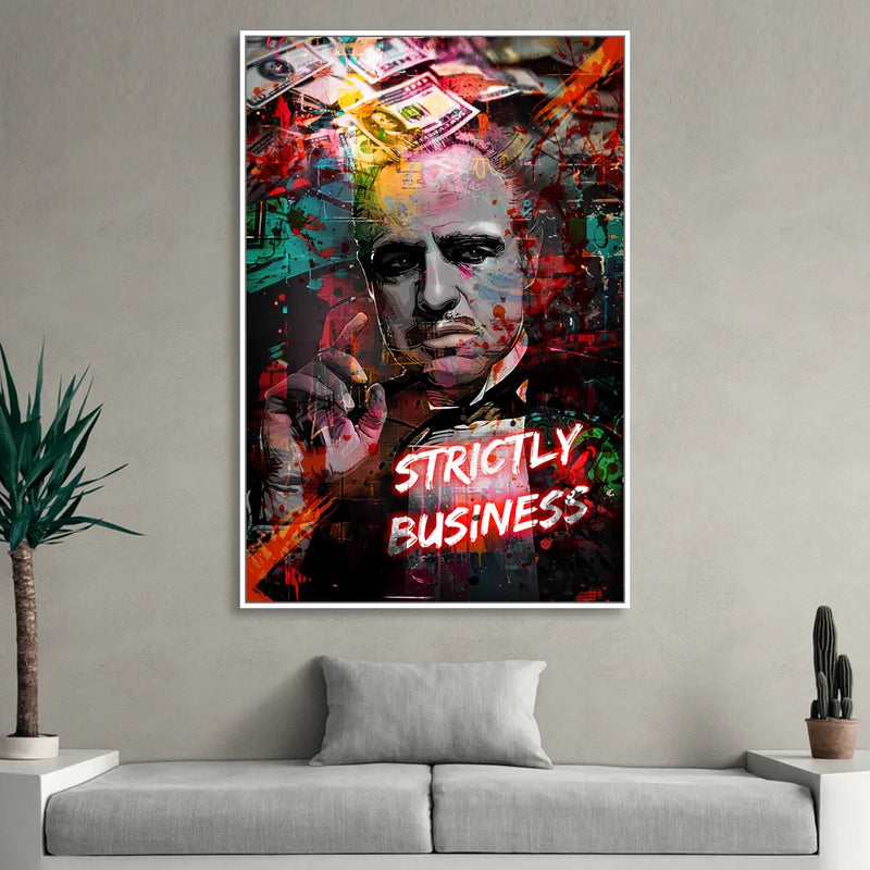 Strictly Business Living Room - White Canvas Wall Art