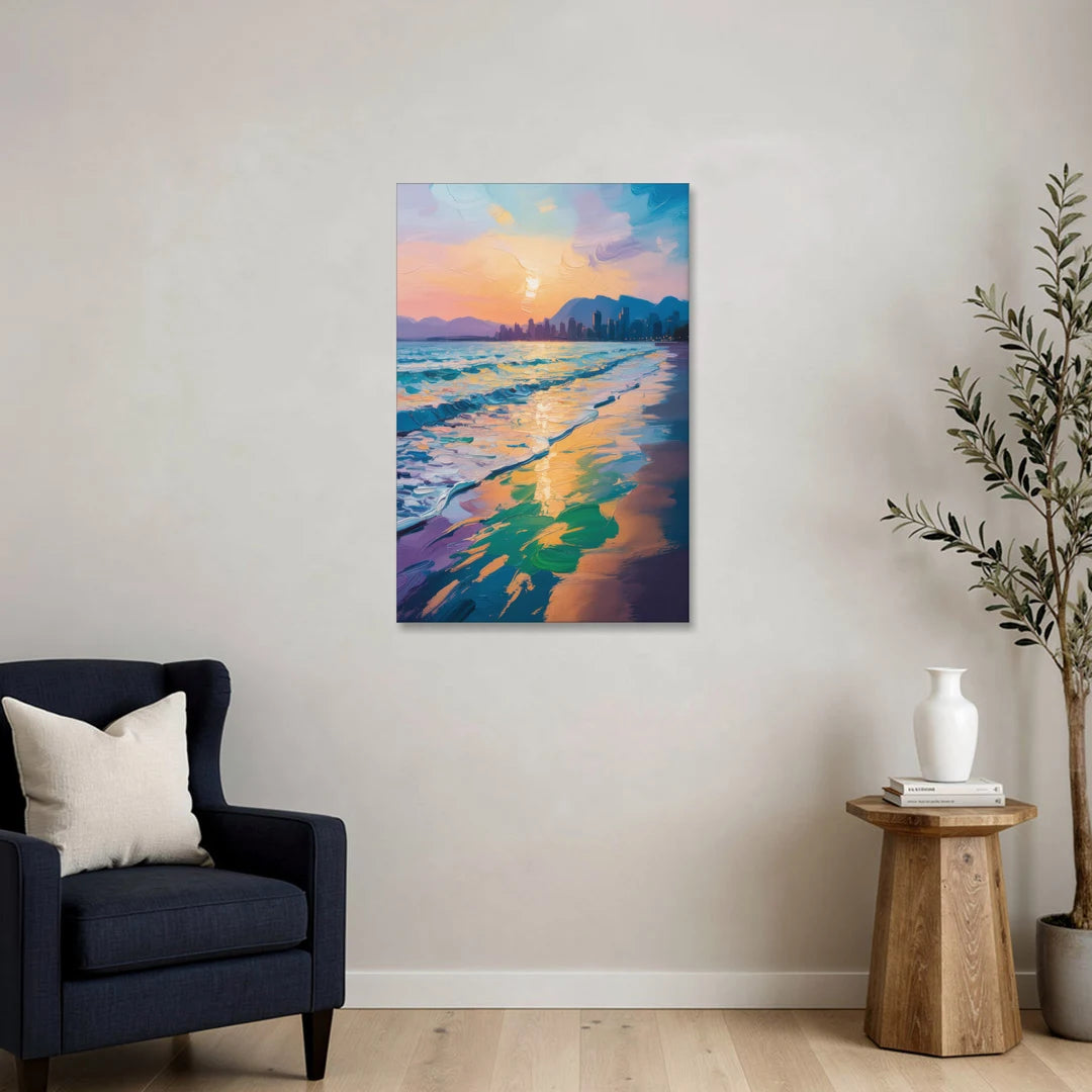 Sunset Beach Vancouver - Canvas Wall Art - Sofa - 24x36