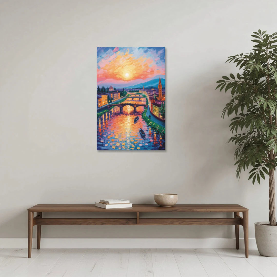 Sunset Over Arno - Canvas Wall Art - Coffee Table - 24x36