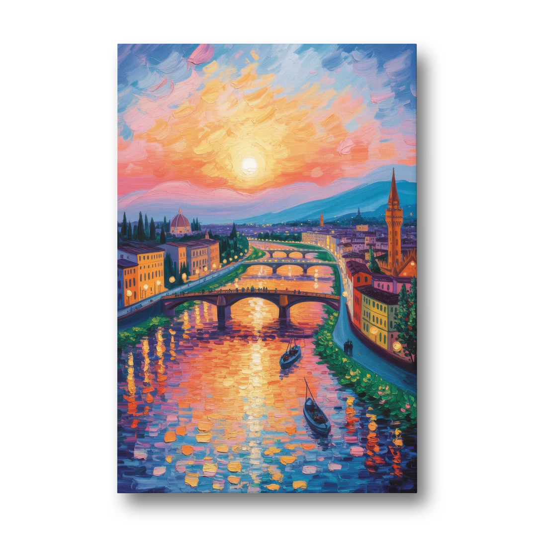 Sunset Over Arno - Canvas Wall Art - Front