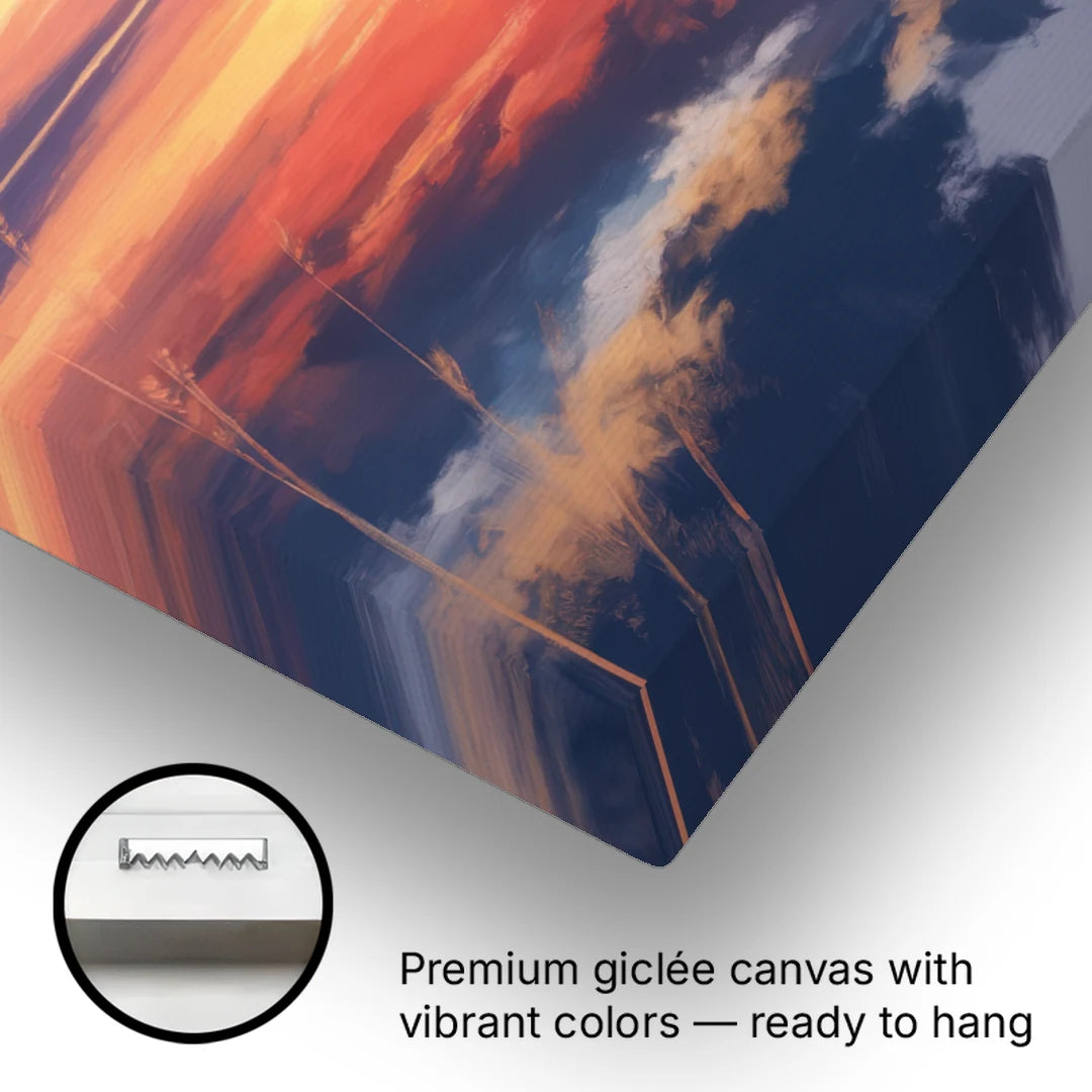 Sunset Over Gros Morne - Canvas Wall Art - Gallery Wrap Corner
